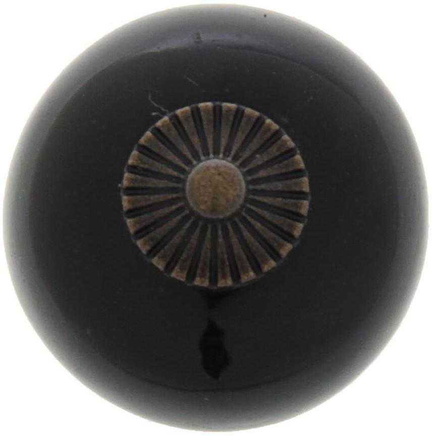 Ручка кнопка DOME Ceramics 003, керамическая, черная