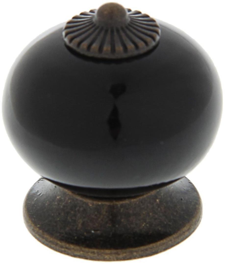 Ручка кнопка DOME Ceramics 003, керамическая, черная