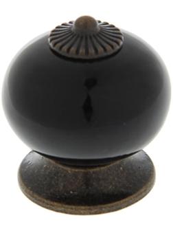 Ручка кнопка DOME Ceramics 003, керамическая, черная