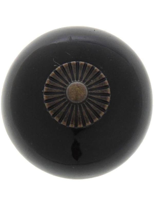 Ручка кнопка DOME Ceramics 003, керамическая, черная