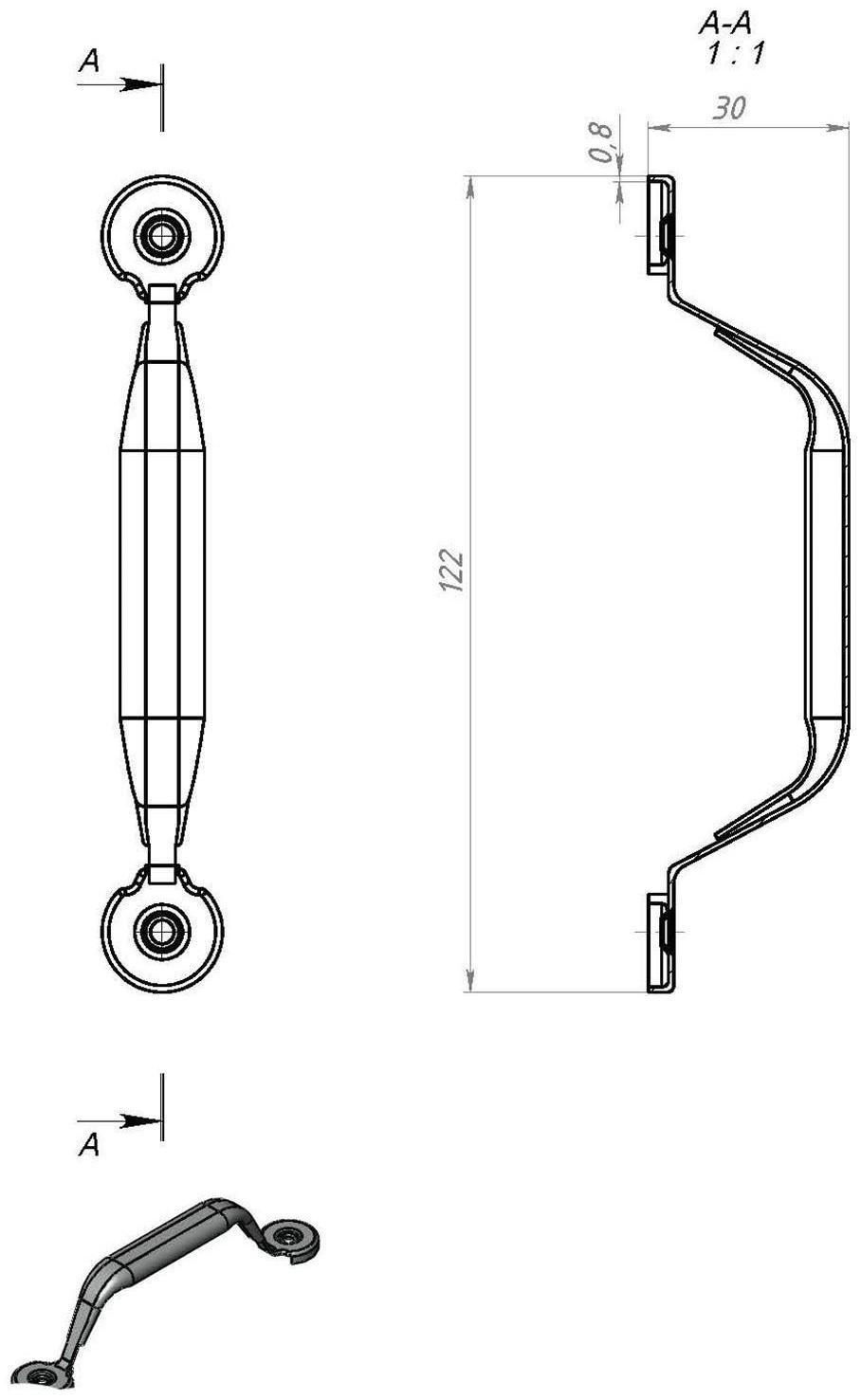 Ручка-скоба  РС-68 цинк, 150 шт.