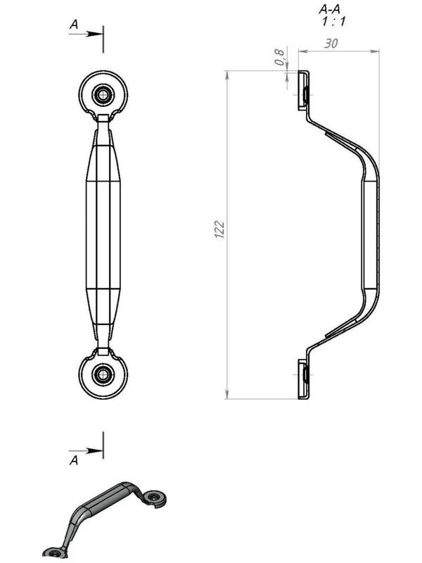 Ручка-скоба  РС-68 цинк, 150 шт.