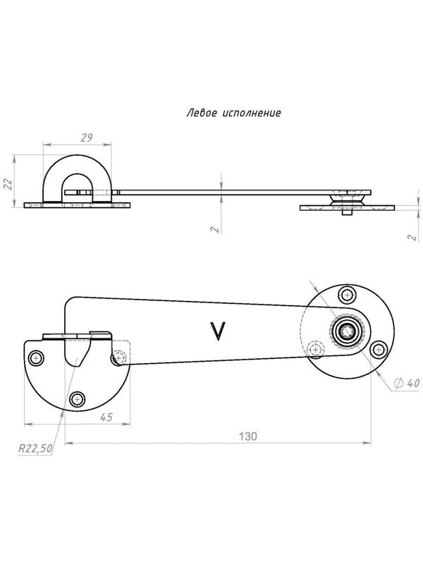 Крючок дверной КД, левый, покрытие цинк