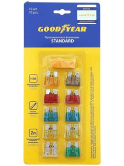 Флажковые предохранители Goodyear «стандарт»  10 шт + экстрактор, 5 А - 30 А