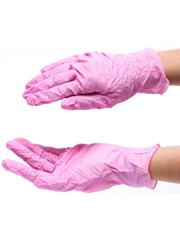 Медицинские перчатки Benovy Q, нитриловые, текстурированные, размер XS, розовые, 50 пар