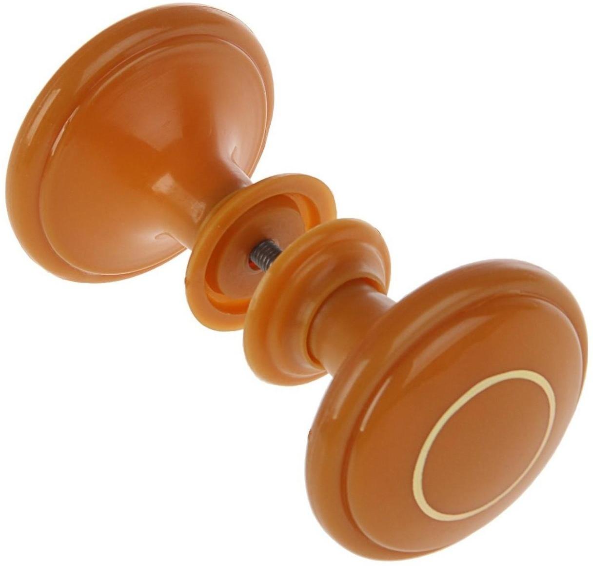 Ручка дверная пластмассовая, d=65, цвет светлое дерево с узором