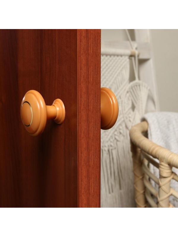 Ручка дверная пластмассовая, d=65, цвет светлое дерево с узором