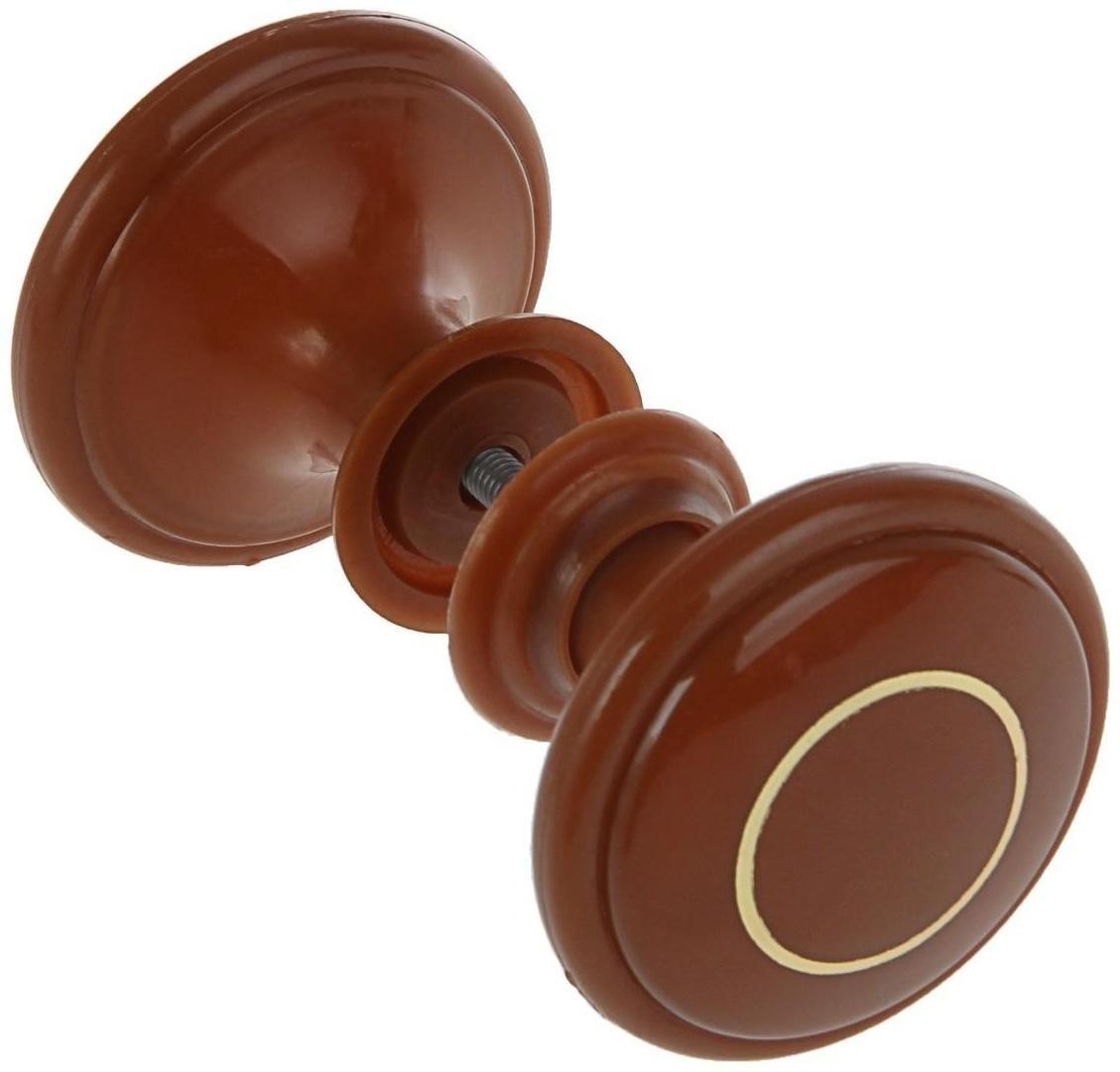 Ручка дверная пластмассовая, d=65, цвет темное дерево с узором
