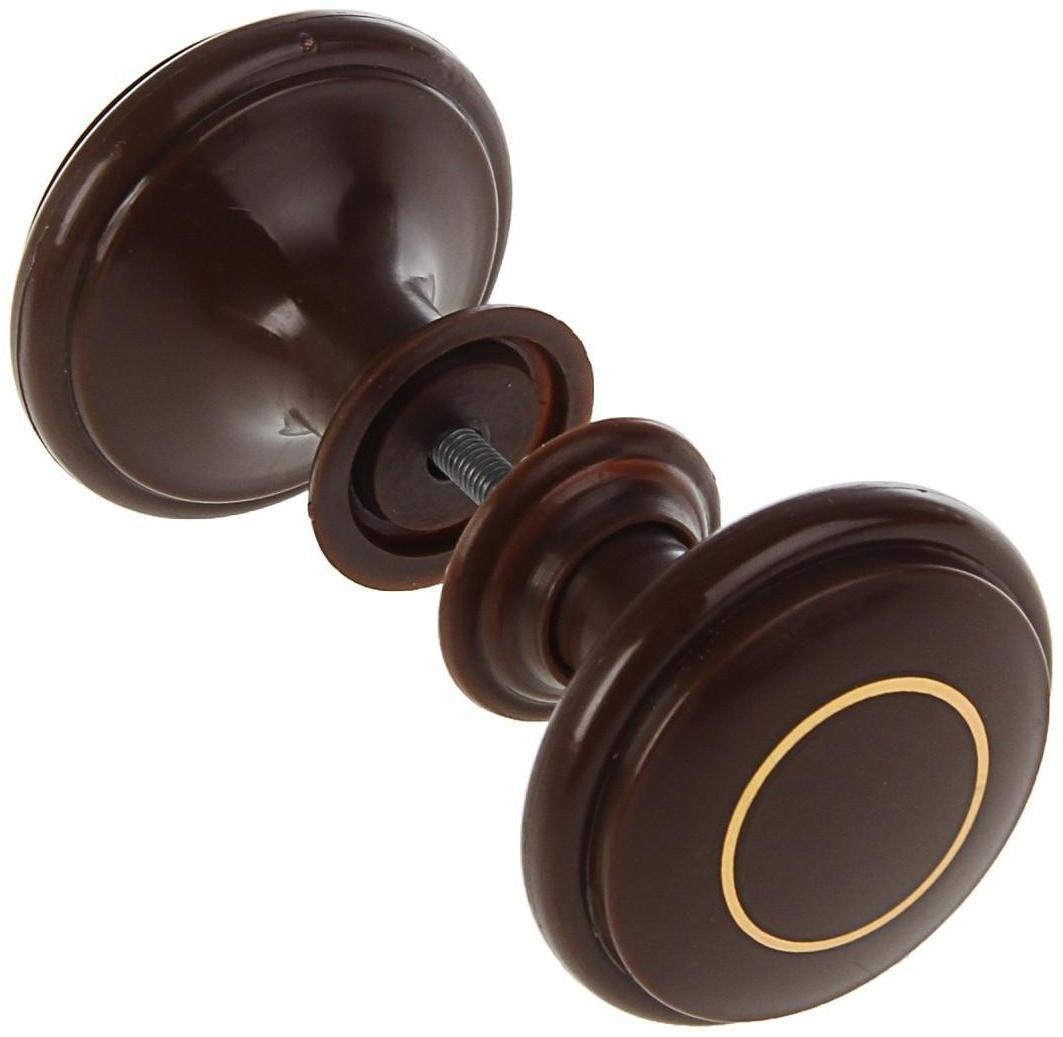 Ручка дверная пластмассовая, d=65, цвет шоколад с узором