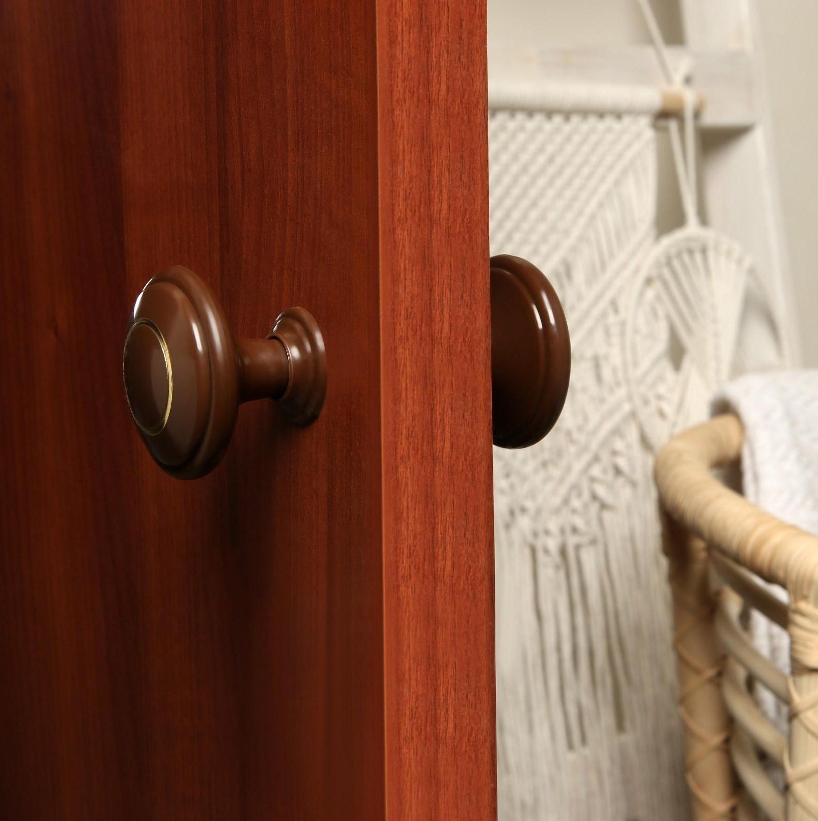 Ручка дверная пластмассовая, d=65, цвет шоколад с узором