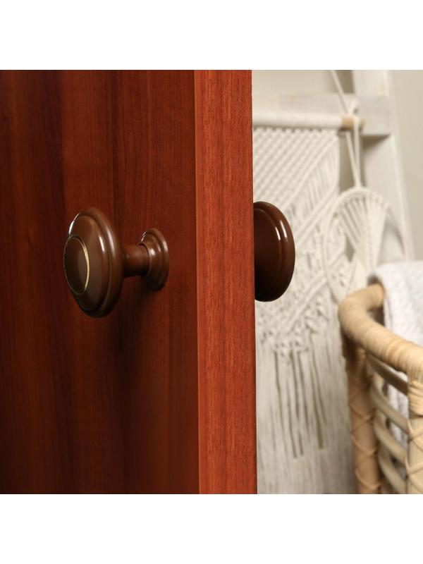 Ручка дверная пластмассовая, d=65, цвет шоколад с узором