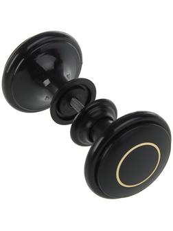 Ручка дверная пластмассовая, d=65, черная с узором