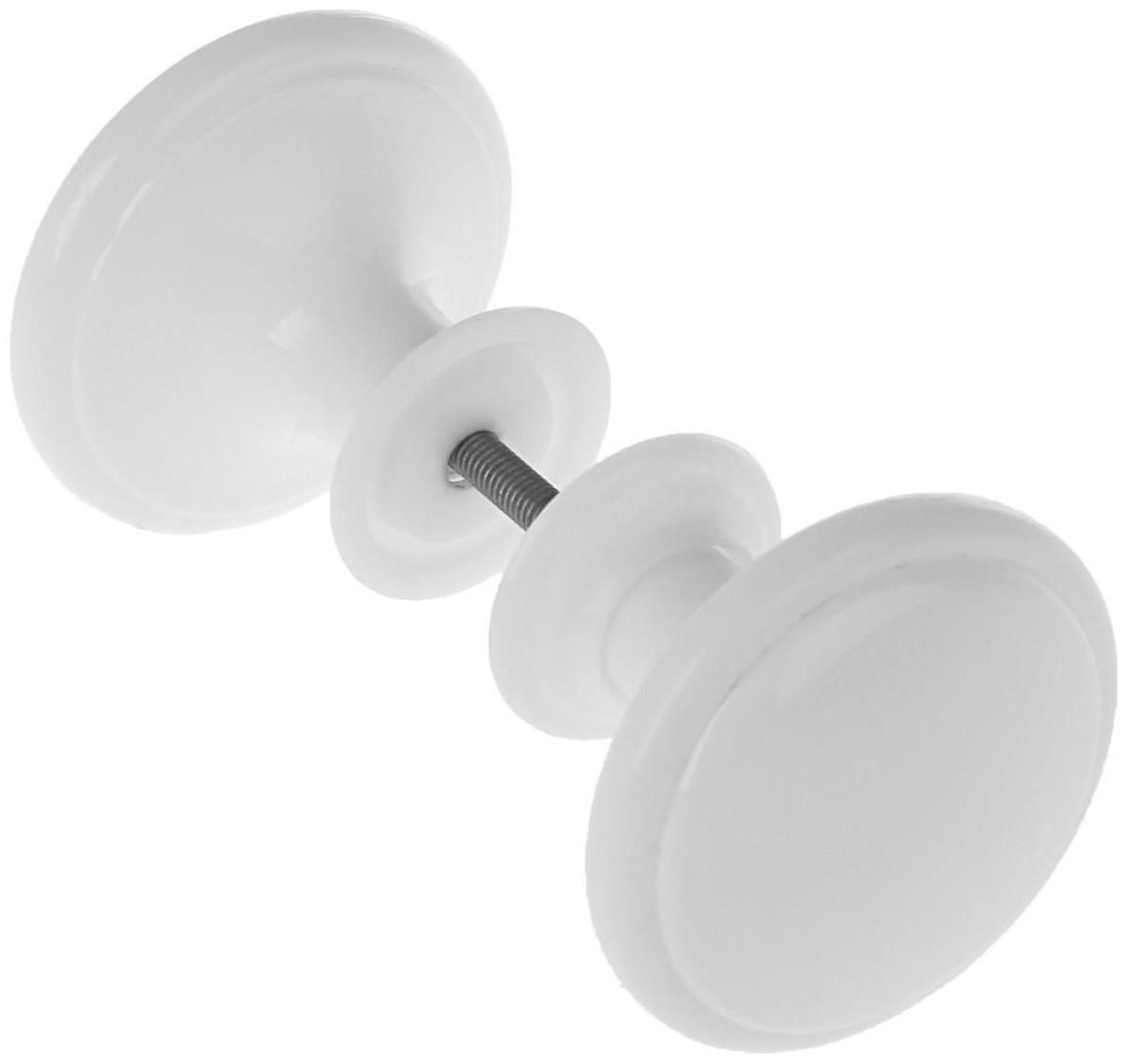 Ручка дверная пластмассовая, d=65, белая