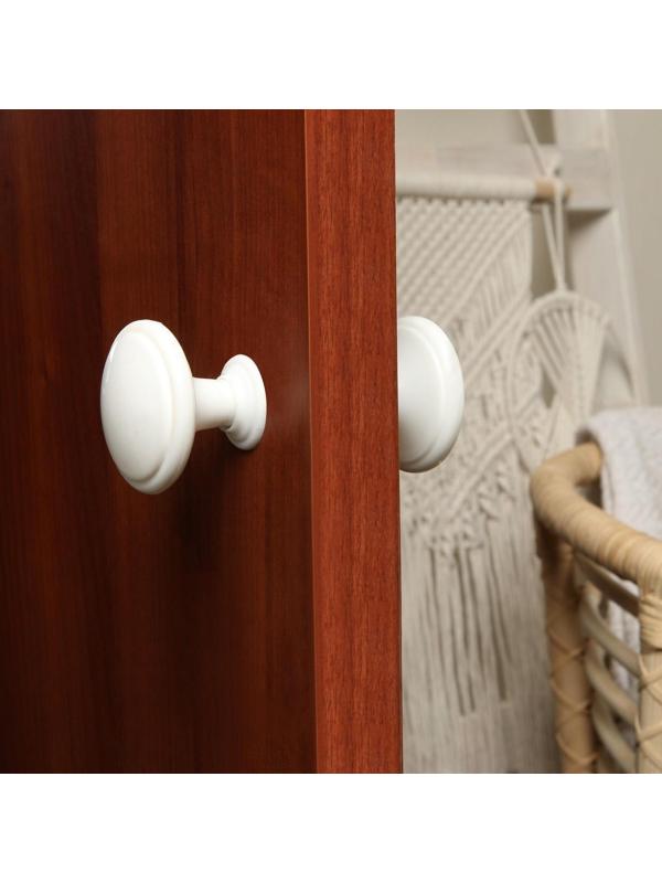 Ручка дверная пластмассовая, d=65, белая