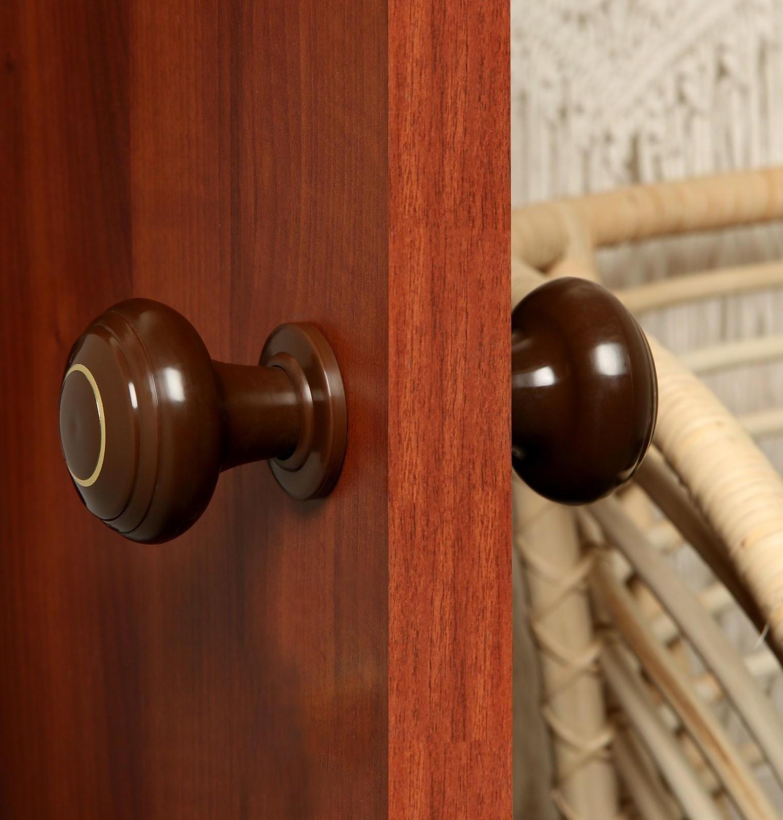 Ручка дверная пластмассовая, d=70, цвет шоколад с узором