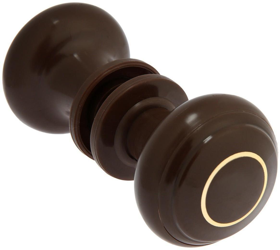 Ручка дверная пластмассовая, d=70, цвет шоколад с узором