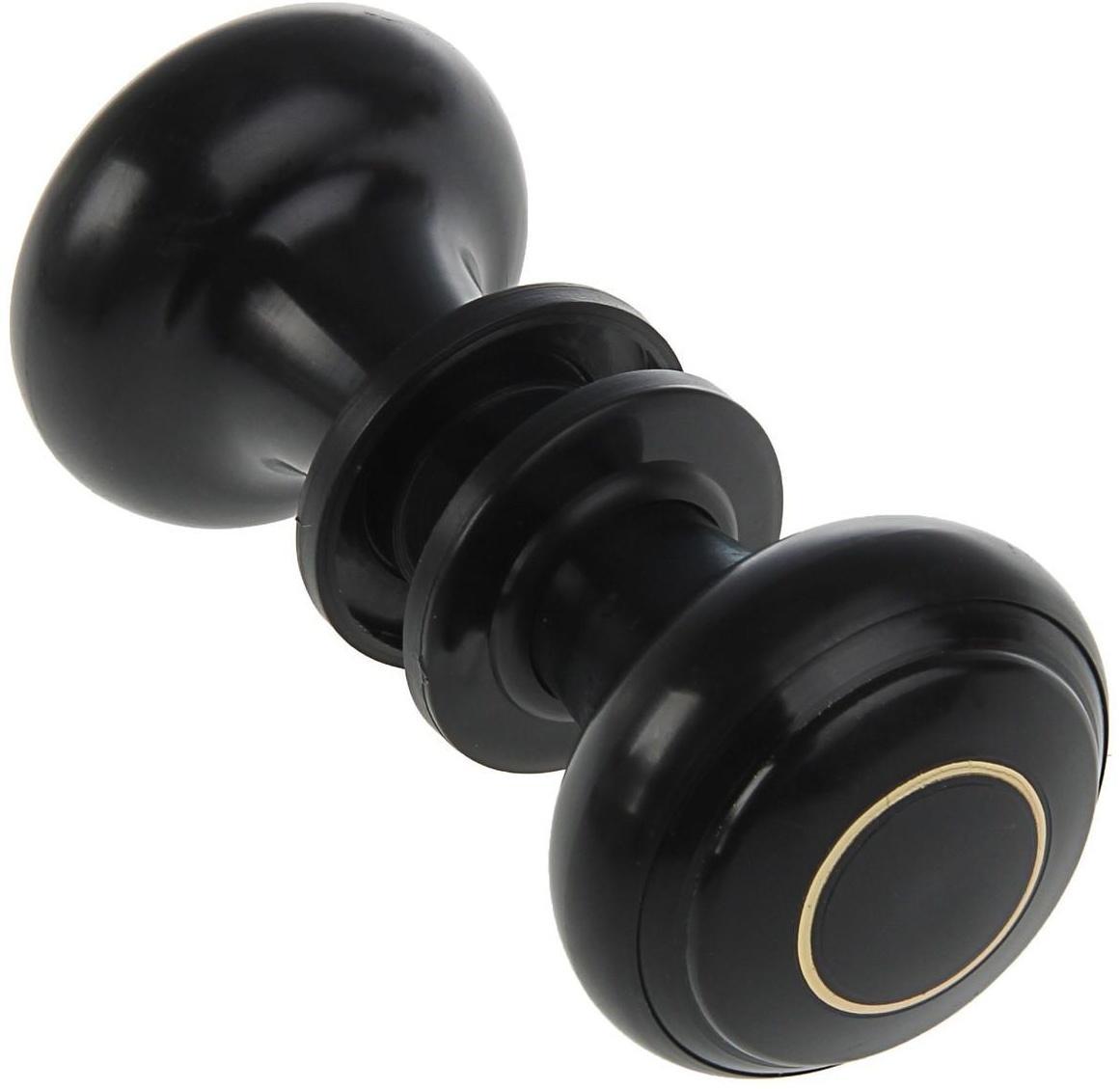 Ручка дверная пластмассовая, d=70, черная с узором