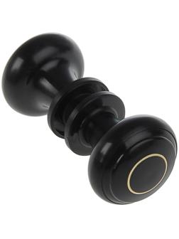 Ручка дверная пластмассовая, d=70, черная с узором