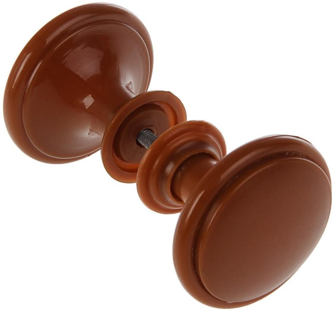 Ручка дверная пластмассовая, d=65, цвет темное дерево