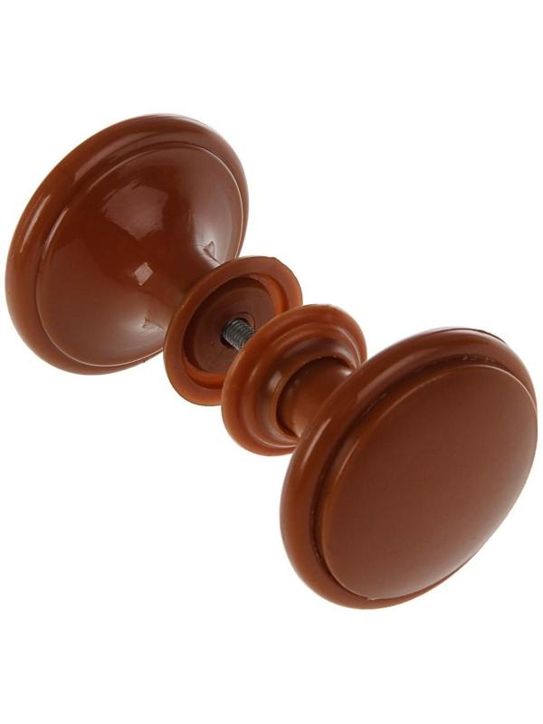 Ручка дверная пластмассовая, d=65, цвет темное дерево