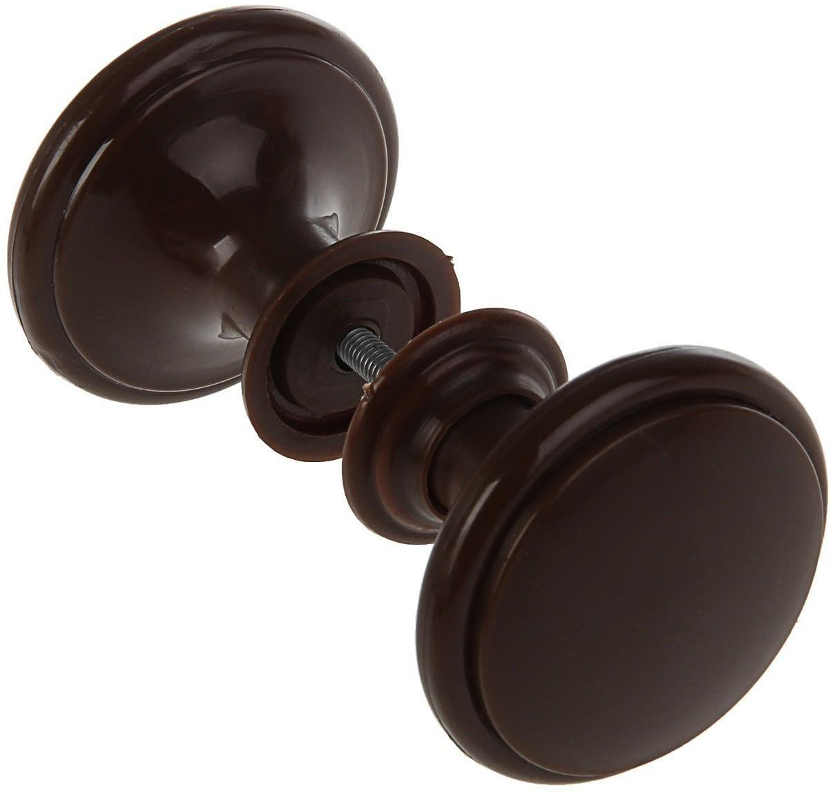 Ручка дверная пластмассовая, d=65, цвет шоколад