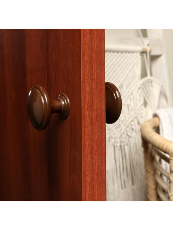 Ручка дверная пластмассовая, d=65, цвет шоколад