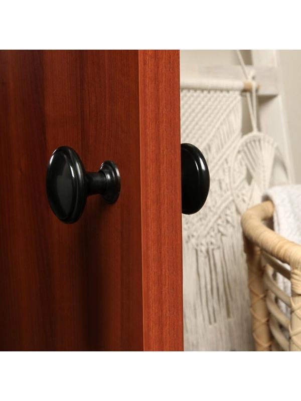 Ручка дверная пластмассовая, d=65, черная