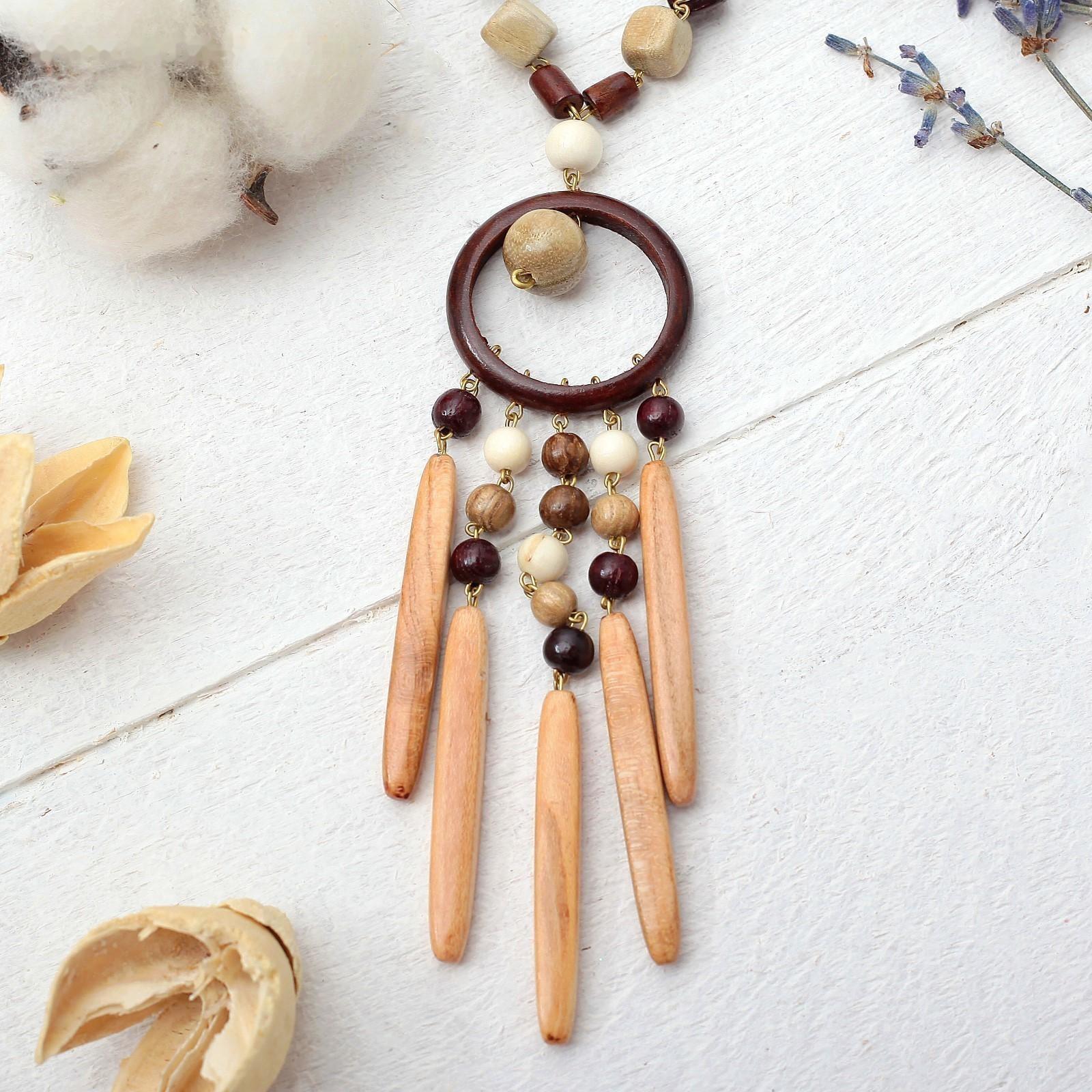 Кулон ручная работа, деревянный 