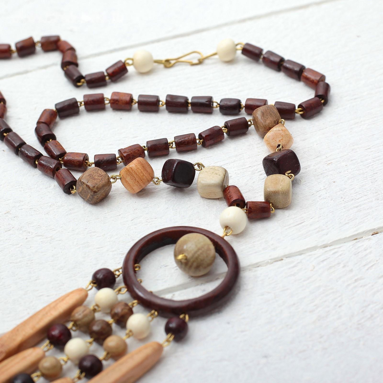 Кулон ручная работа, деревянный 