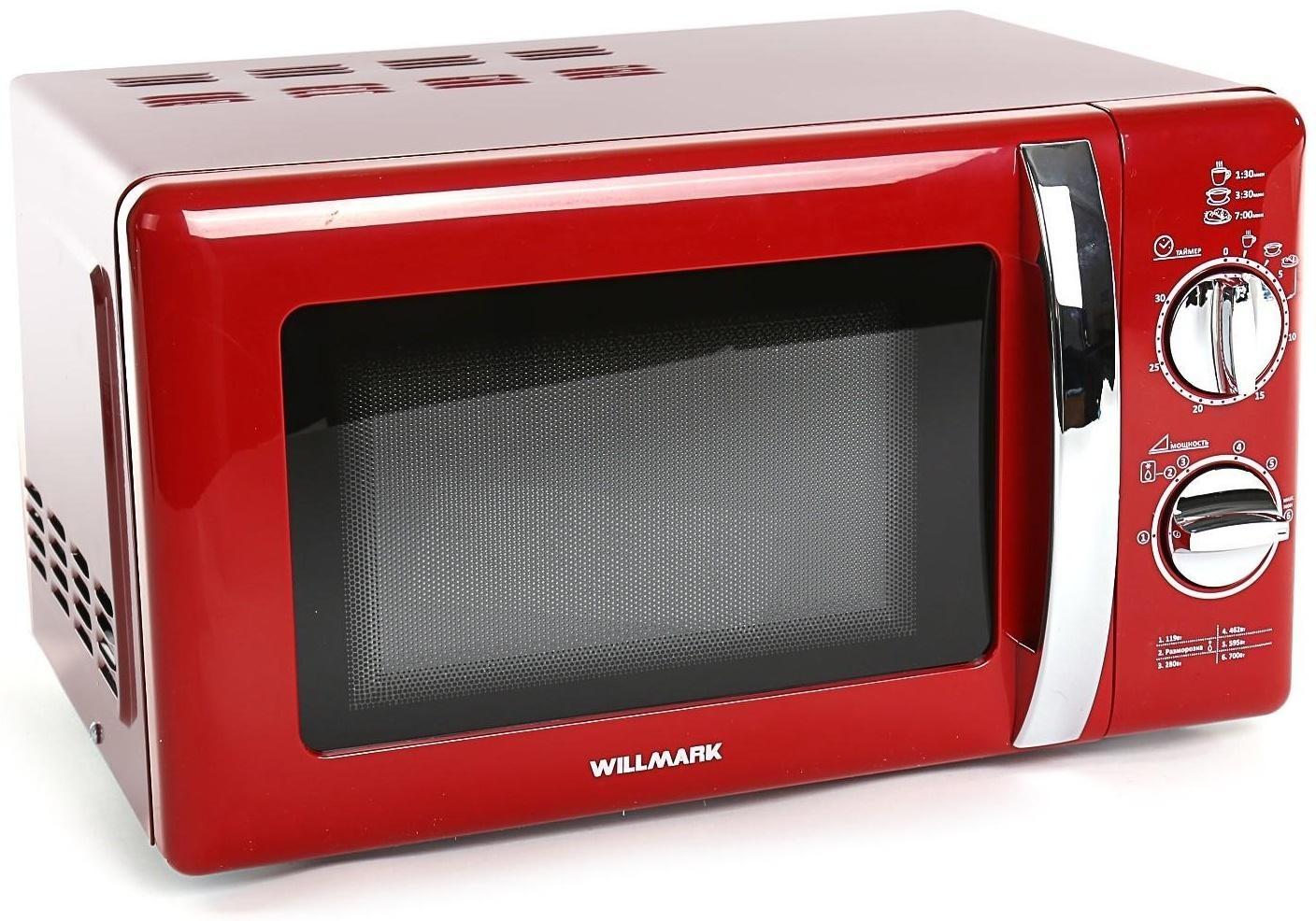 Микроволновая печь WILLMARK WMO-203MHR, 700 Вт, 20 л, красная