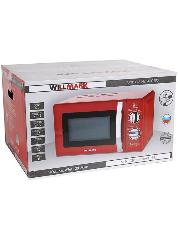 Микроволновая печь WILLMARK WMO-203MHR, 700 Вт, 20 л, красная