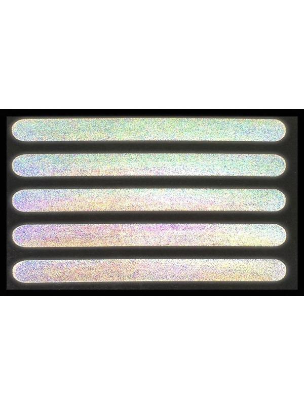 Светоотражающая термонаклейка «Полосы», 10 × 1 см, 5 шт на листе, цвет серый