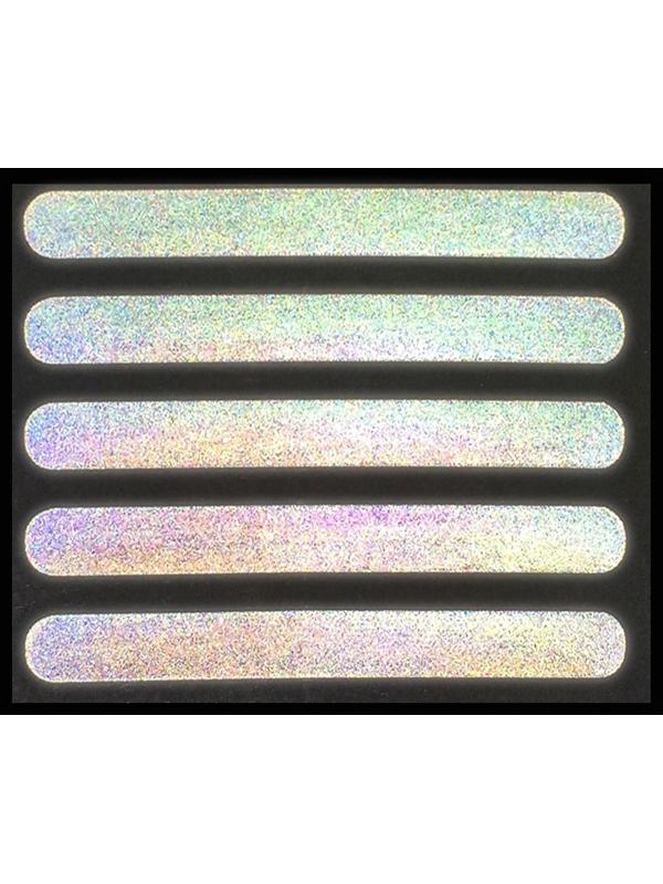 Светоотражающая термонаклейка «Полосы», 12 × 1,5 см, 5 шт на листе, цвет серый