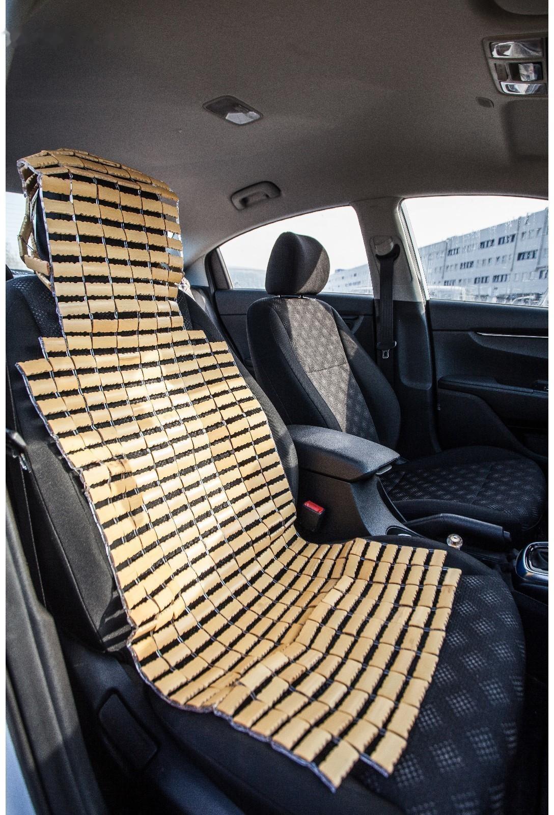 Накидка-массажер TORSO, на сиденье с капюшоном, 43×109 см, бамбук, бежевый