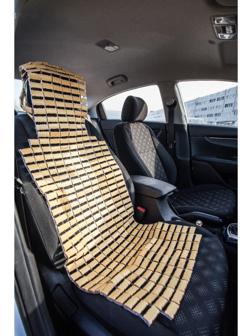 Накидка-массажер TORSO, на сиденье с капюшоном, 43×109 см, бамбук, бежевый