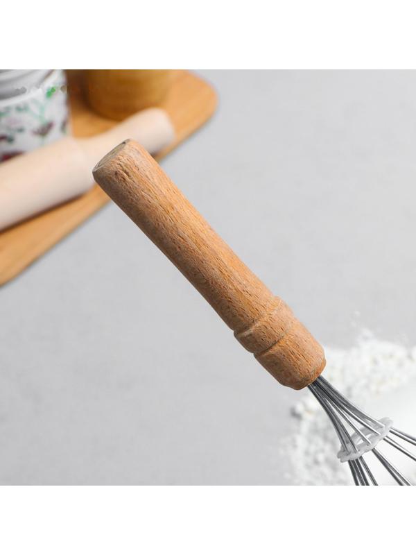 Венчик для взбивания с деревянной ручкой 