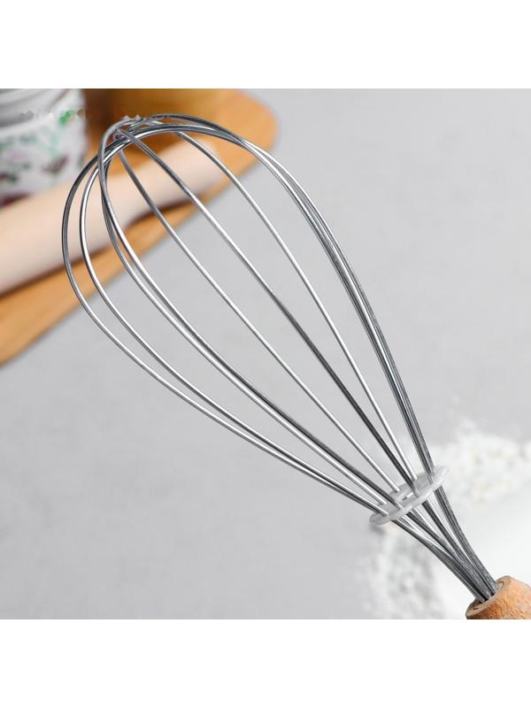 Венчик для взбивания с деревянной ручкой 