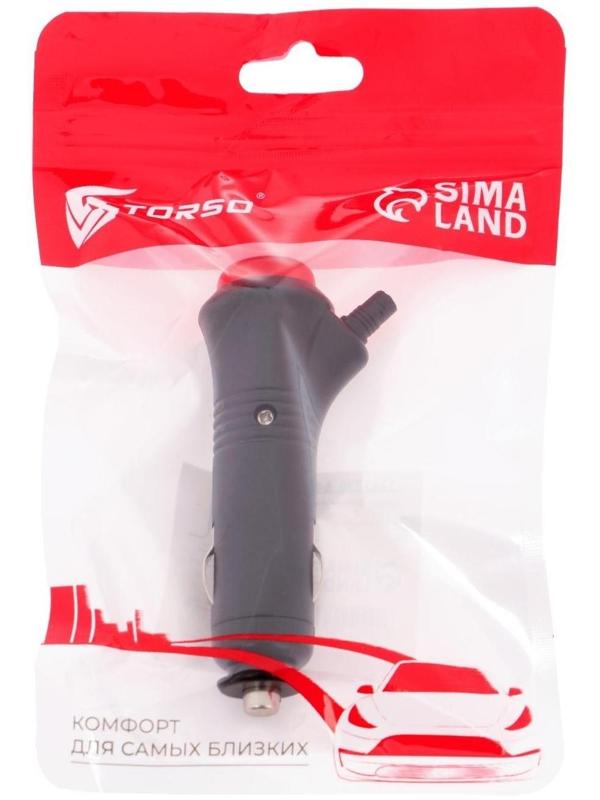 Штекер в прикуриватель TORSO, ЕВРО с кнопкой, D-03