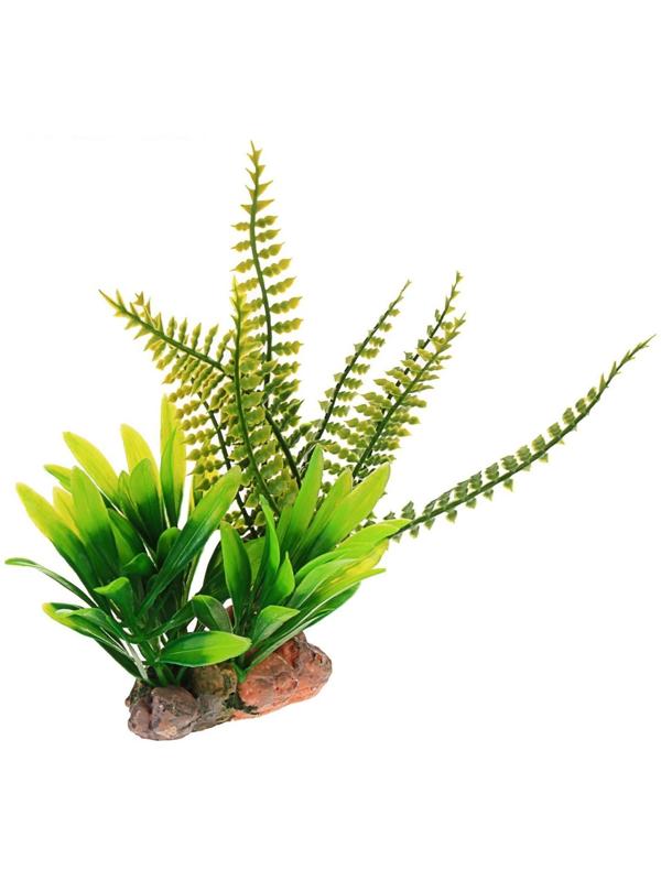Растение искусственное аквариумное на подставке под камень, 17 х 14 х 16 см