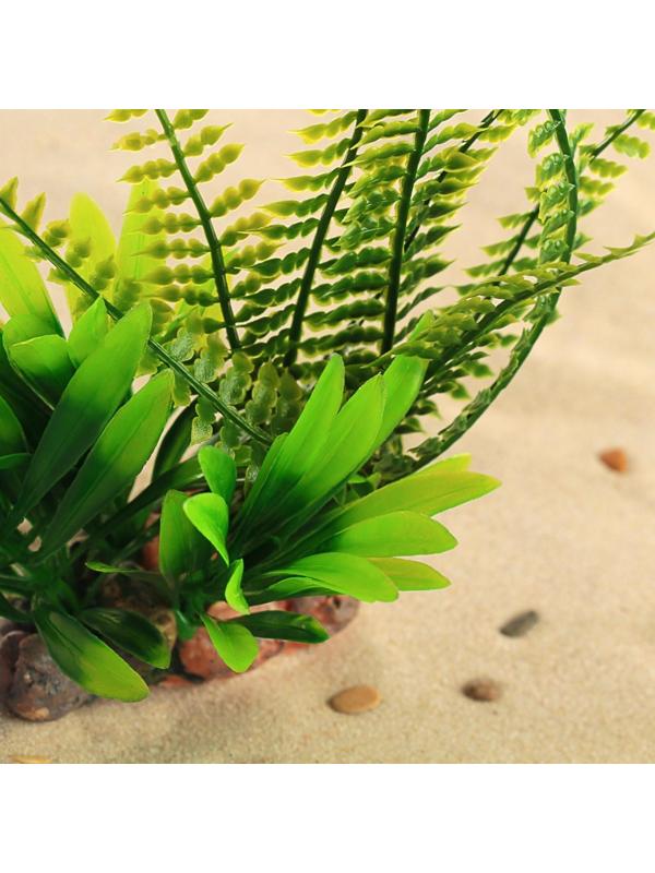 Растение искусственное аквариумное на подставке под камень, 17 х 14 х 16 см