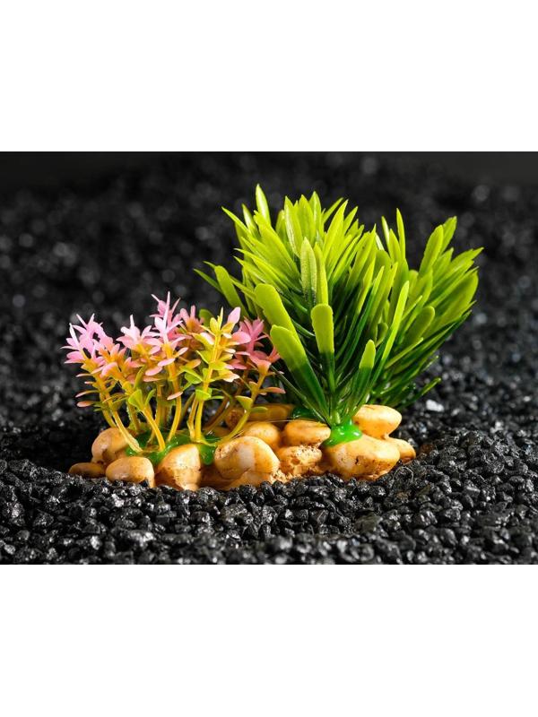 Растение искусственное аквариумное на подставке под камень, 14 х 11 х 7 см