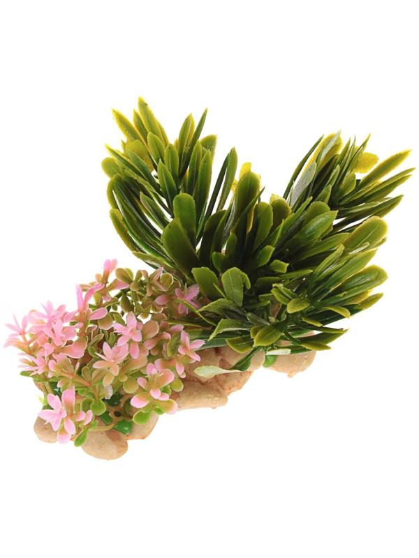 Растение искусственное аквариумное на подставке под камень, 14 х 11 х 7 см