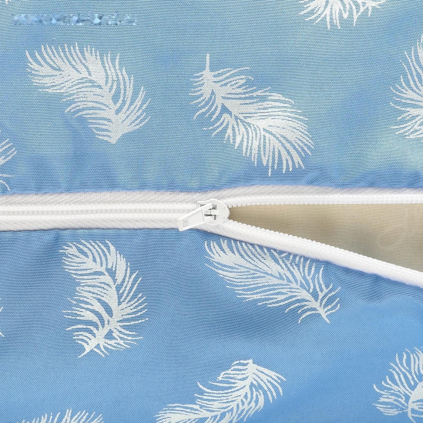 Наперник 50х70 см на молнии Перо голубое