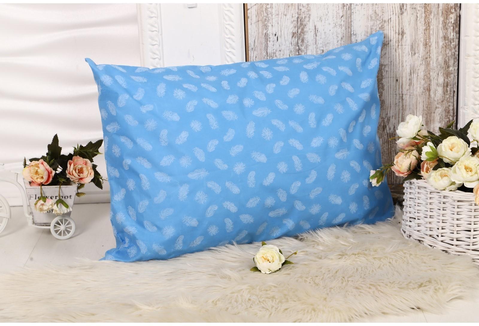 Наперник 50х70 см на молнии Перо голубое