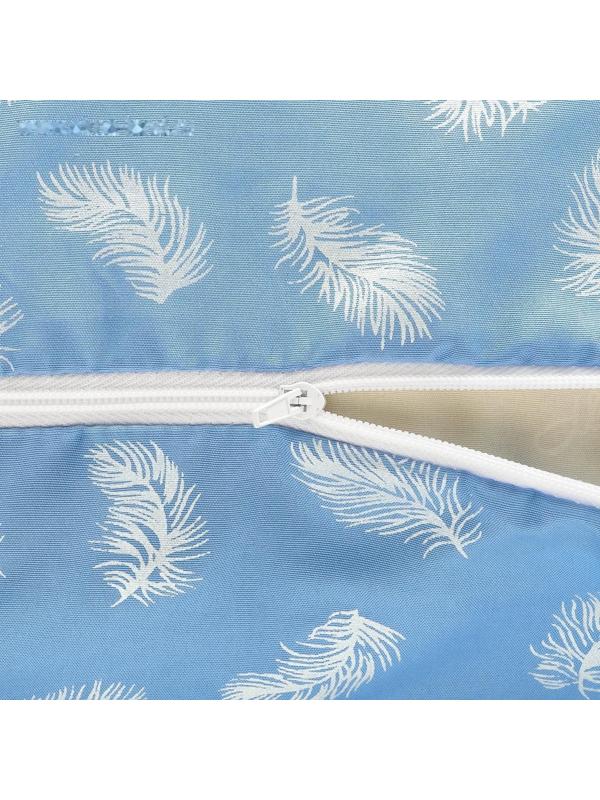 Наперник 50х70 см на молнии Перо голубое
