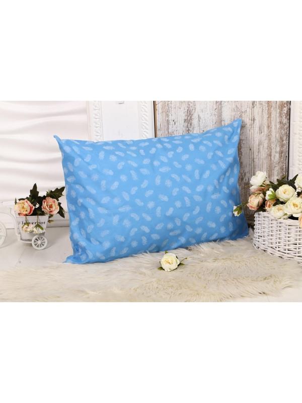 Наперник 50х70 см на молнии Перо голубое