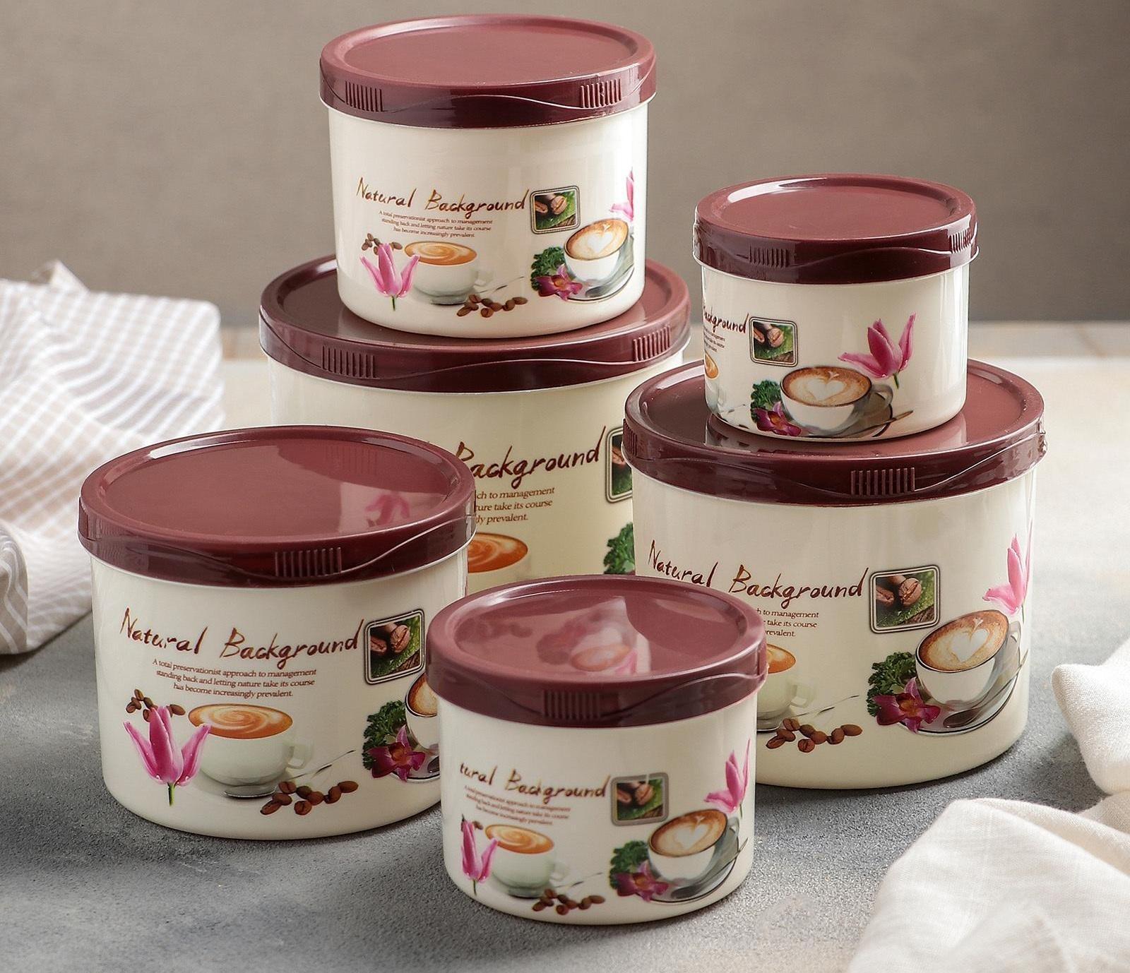 Набор банок для сыпучих продуктов, 6 шт: 0,15 л, 0,3 л, 0,4 л, 0,5 л, 0,8 л, 1 л, МИКС