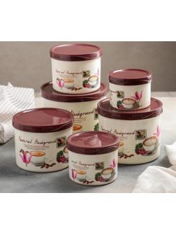 Набор банок для сыпучих продуктов, 6 шт: 0,15 л, 0,3 л, 0,4 л, 0,5 л, 0,8 л, 1 л, МИКС