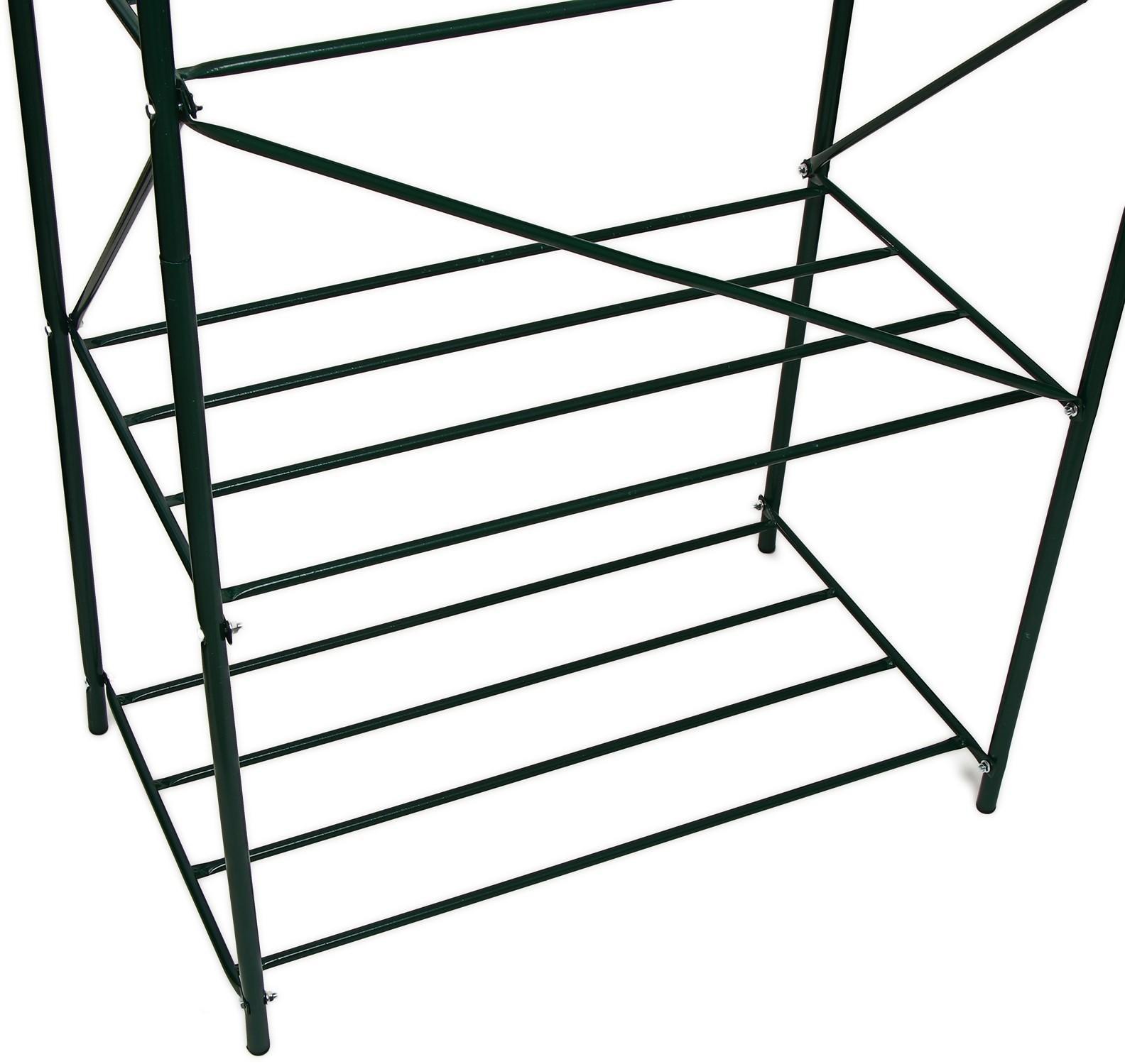 Парник-стеллаж, 4 полки, 160 × 65 × 40 см, металлический каркас d = 16 мм, чехол из спанбонда 60 г/м²