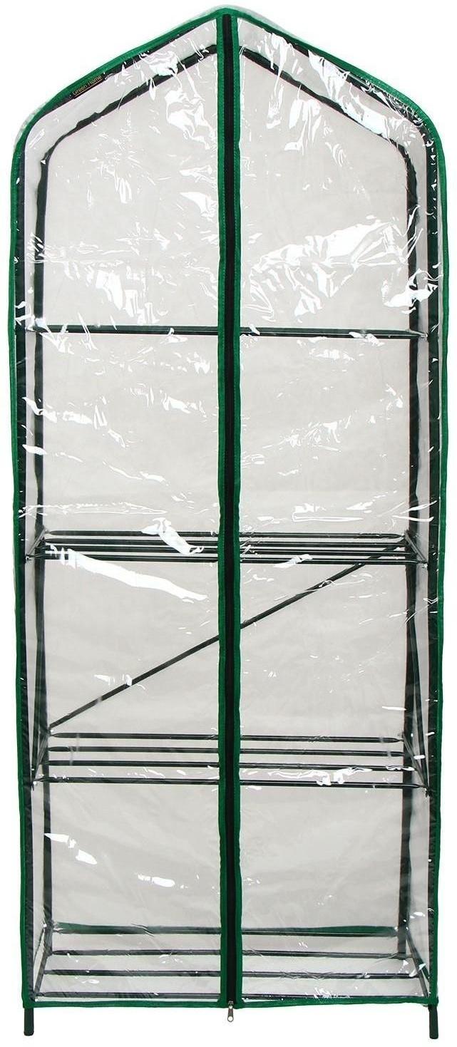 Парник-стеллаж, 4 полки, 160 × 65 × 40 см, металлический каркас d = 16 мм, чехол из спанбонда 60 г/м²